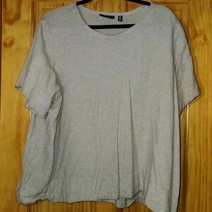 🤎Rafaella Cream/Beige Linen Blouse 3XL